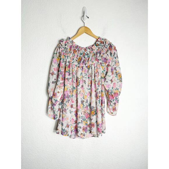 NWT Revolve Tularosa Brogan Off-Shoulder Mini Dress Medium Pink White Floral - Picture 13 of 14